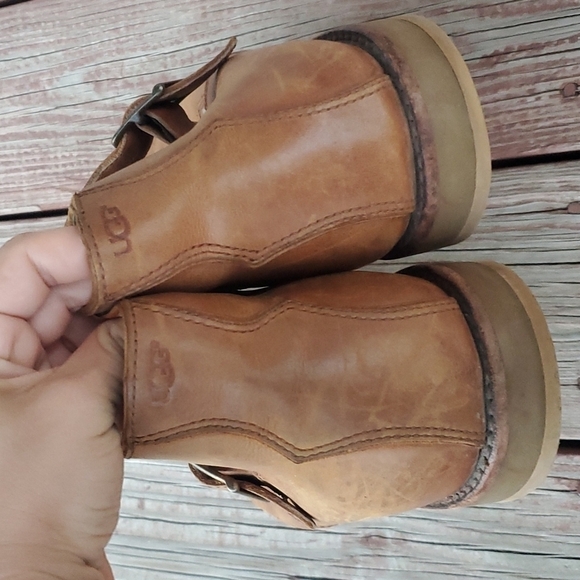 Ugg Australia Mens Classic High Top Buckle Leather Ankle Booties sz 10 - Picture 4 of 13